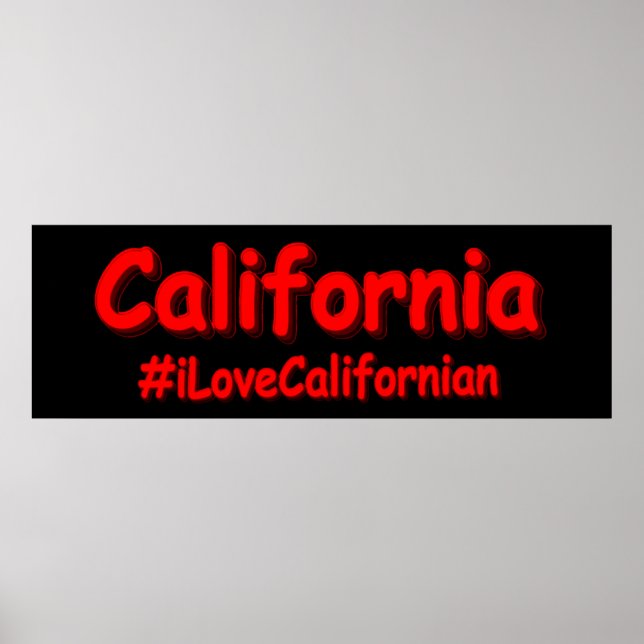 Affiche "California" Joli Design. Acheter maintenant (Devant)