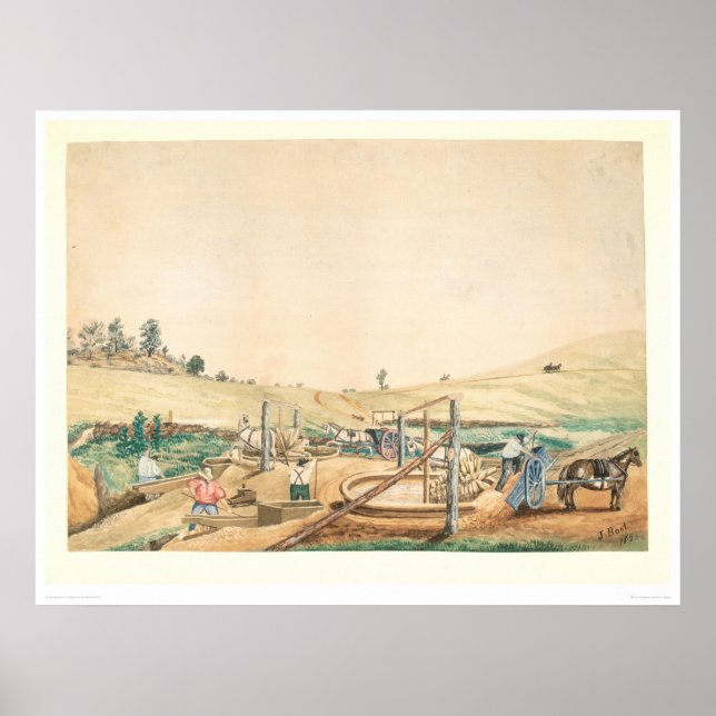 Affiche California Miners Working an Arrastra (0111A) (Devant)