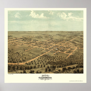 Affiche California, MO Panoramic Map - 1869