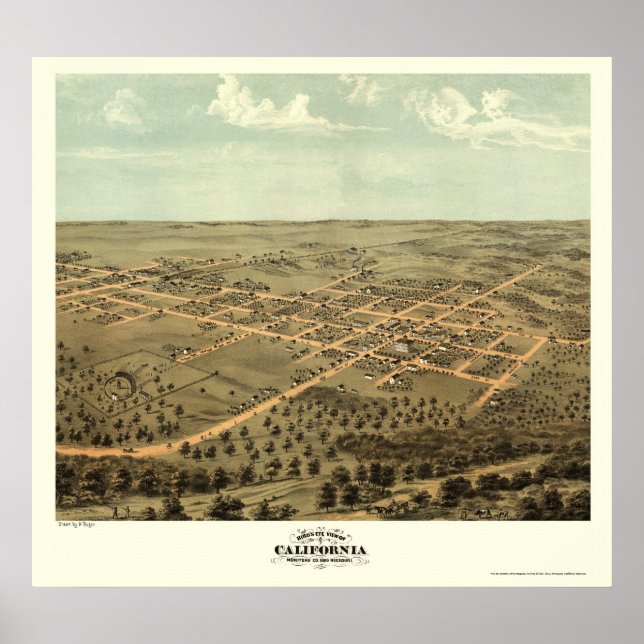 Affiche California, MO Panoramic Map - 1869 (Devant)