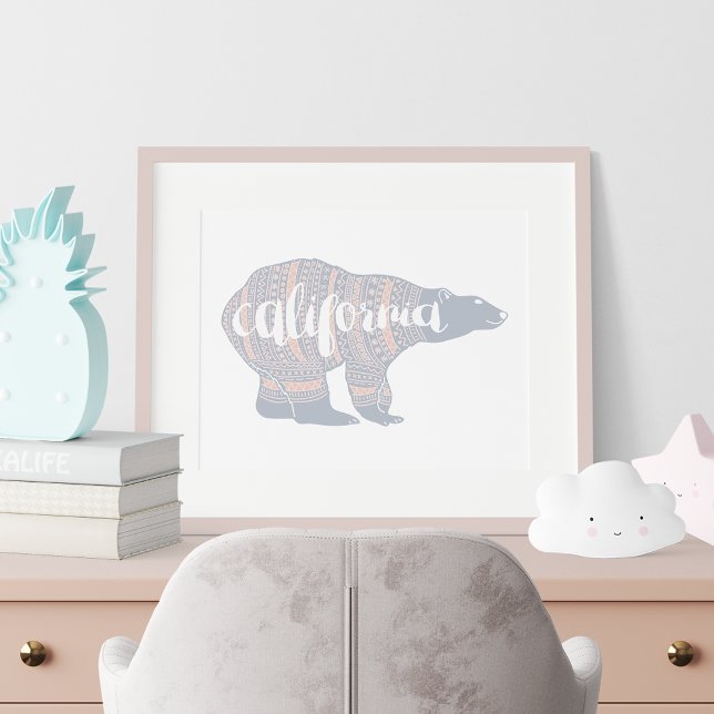 Affiche California Pastel Winter Bear Imprimer (Créateur téléchargé)