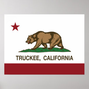 Affiche California Republic Flag Truckee