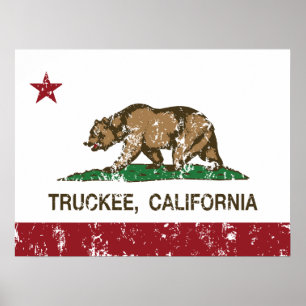 Affiche California Republic Flag Truckee