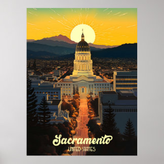 Affiche California State Capitol Sacramento Travel