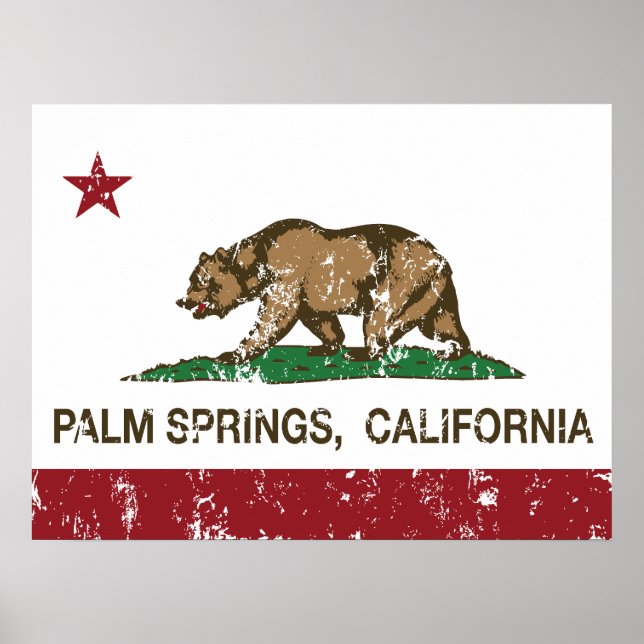 Affiche California State Flag Palm Springs (Devant)