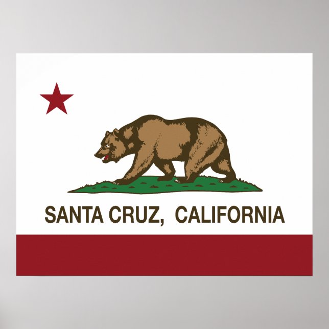 Affiche California State Flag Santa Cruz (Devant)