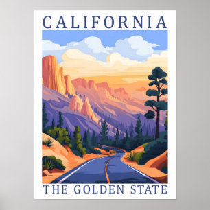 Affiche California the Golden State USA Travel Place