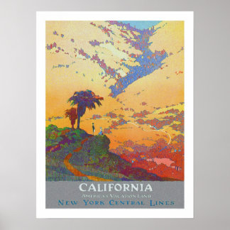 Affiche California Vintage Travel
