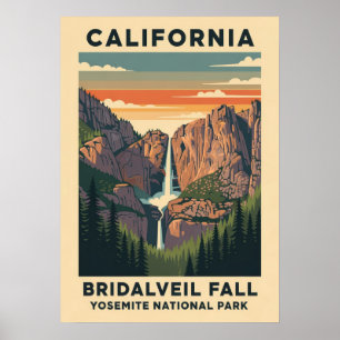 Affiche California Yosemite National Park Bridalveil Autom