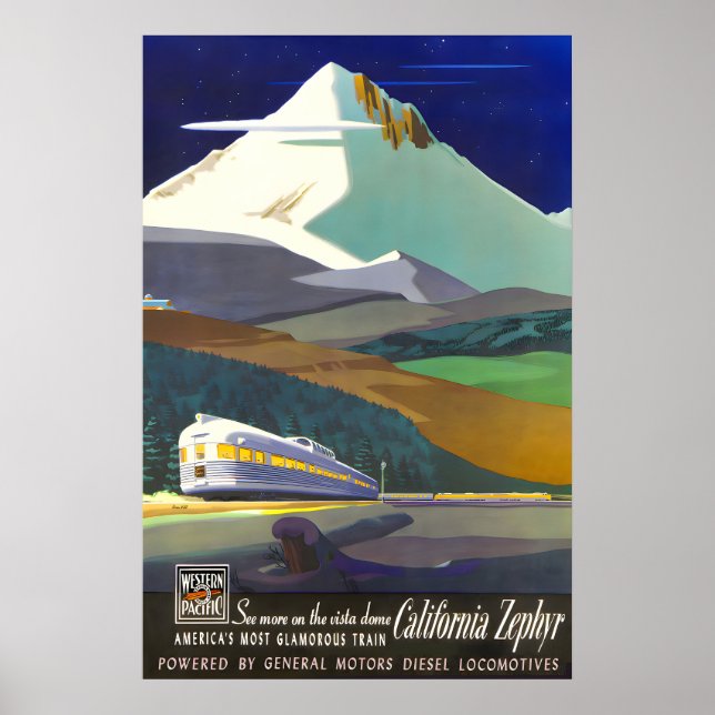 Affiche California Zephyr Western Pacific Railroad Vue (Devant)
