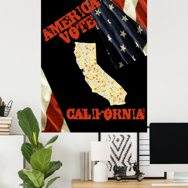 AFFICHE CALIFORNIE (Bureau à domicile)