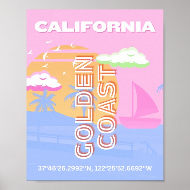 Affiche Californie, Art de voyage, Prépa (Devant)