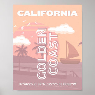 Affiche Californie, Art de voyage, Prépa, Pastel