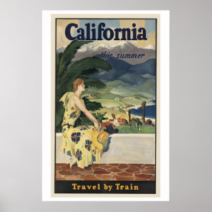 Affiche Californie Cet Été Voyage En Train Rétro