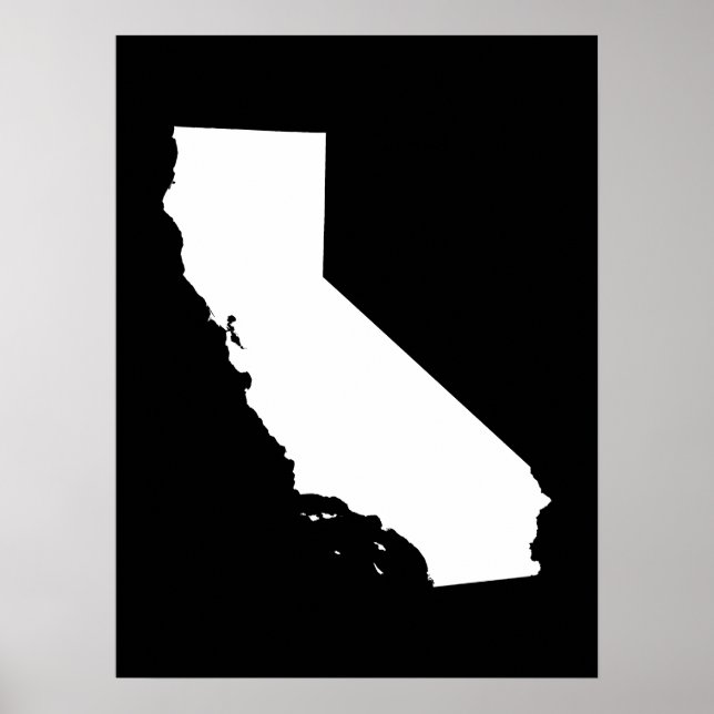 Affiche Californie en blanc et noir (Devant)