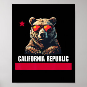 Affiche Californie Le Drapeau de l'Ours de l'État Doré