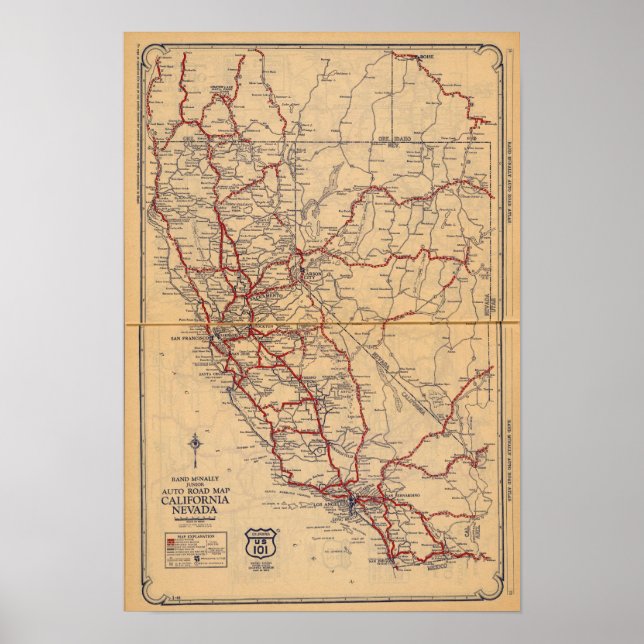 Affiche Californie, Nevada (Devant)