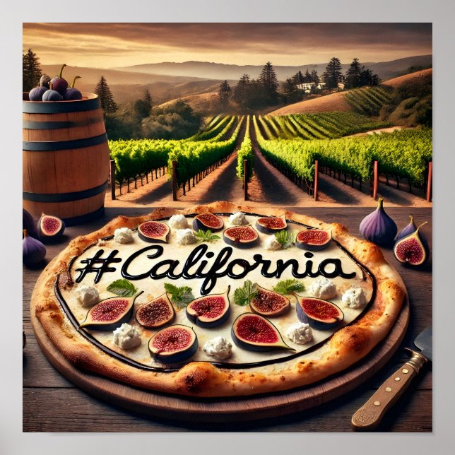 Affiche Californie Vineyard Fig Pizza (Devant)