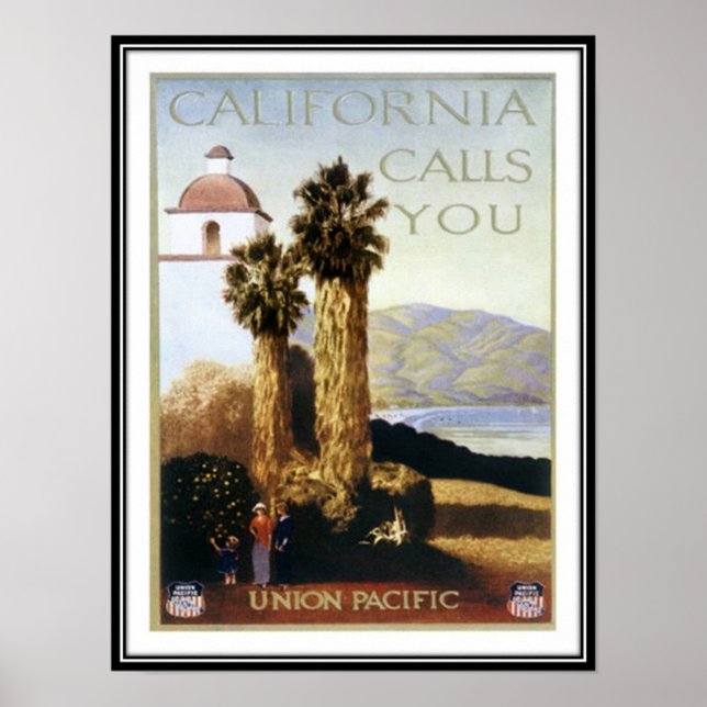 Affiche Californie vintage, USA - (Devant)
