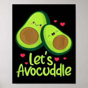 Affiche Câlins d'avocat Couple d'avocat mignon Saint-Valen