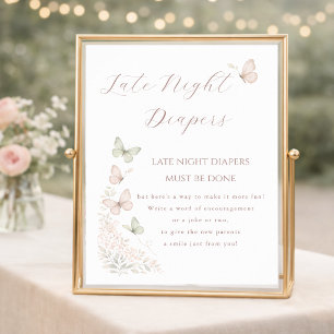 Affiche Câlins de bébé papillon Vœux Changes de nuit