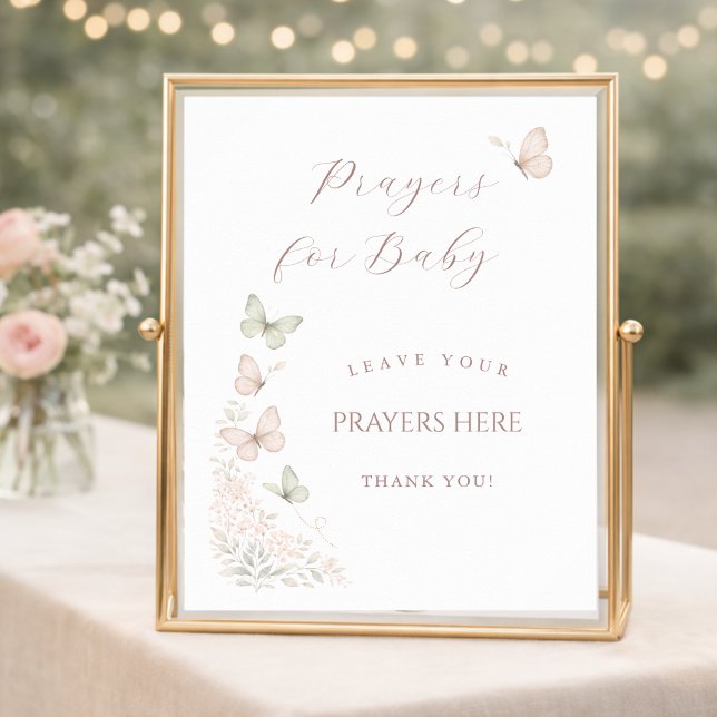 Affiche Câlins de papillon Voeux Baisers Prières pour bébé (Créateur téléchargé)