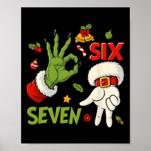 Affiche Câlins Drôle Six Sept Mème Noël Santa Citation