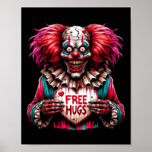 Affiche Câlins Gratuits Clown Effrayant Saint-Valentin Hal