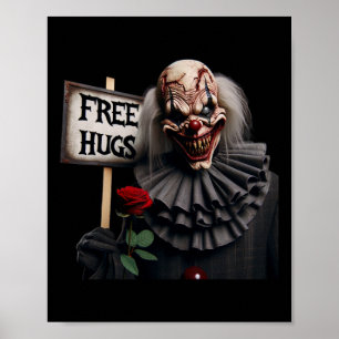 Affiche Câlins Gratuits Clown Effrayant Saint-Valentin Hal