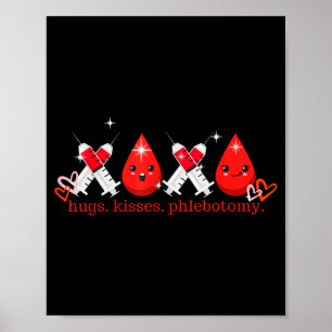 Affiche Câlins Kiss Phlébotomie Saint-Valentin Phlébotomis