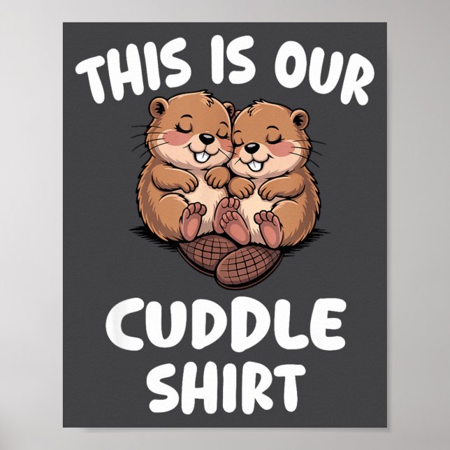 Affiche Câlins Mignons Pour Couples Drôle Romantique  (Devant)
