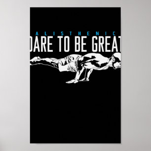 Affiche Calisthenics Liegestütz Sport "Dare to be Great"