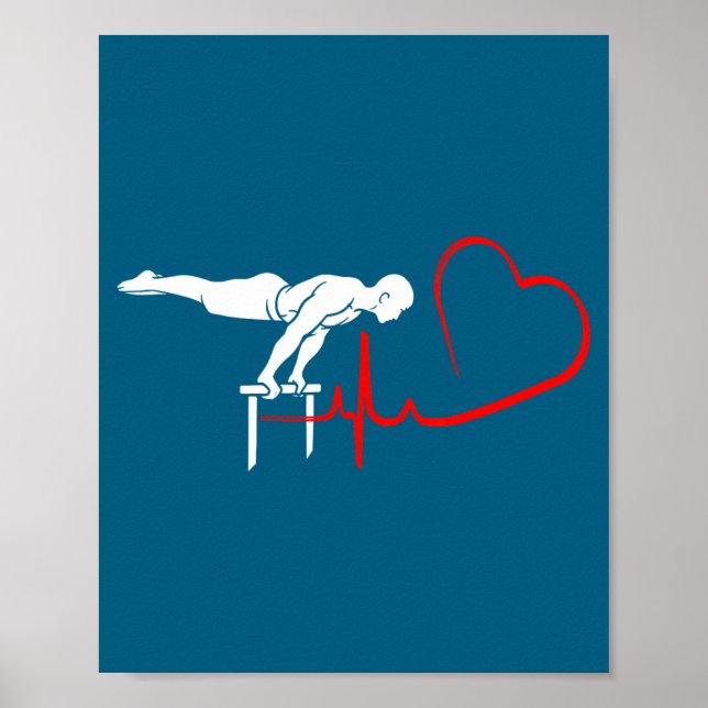 Affiche Calisthenics Planche Heartbeat Gymnast Fitness Hum (Devant)