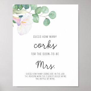 Affiche Calla - Baby Shower Combien de bouchons