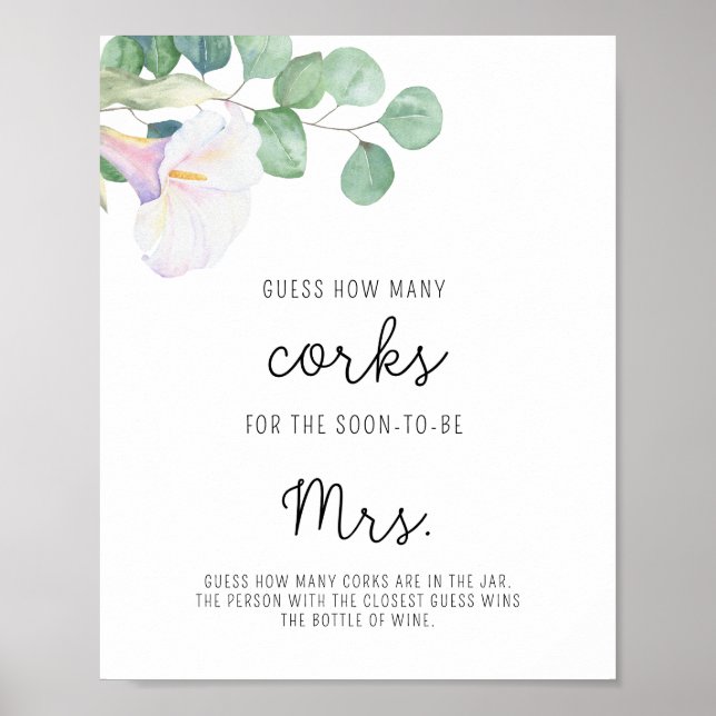 Affiche Calla - Baby Shower Combien de bouchons  (Devant)