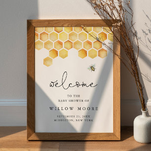 Affiche CALLA Honey Bee Baby shower Bienvenue