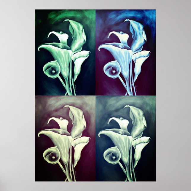 Affiche Calla Lilly - Motif rétro (Devant)