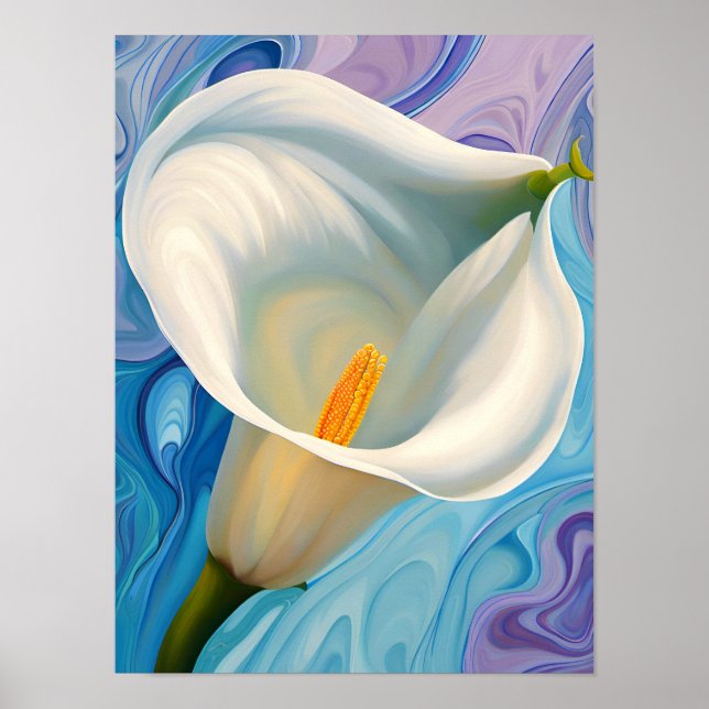 Affiche Calla Lily blanche dans le style Georgia O'Keeffe (Devant)