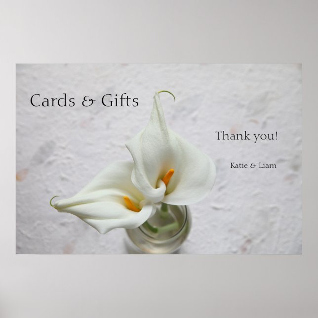 Affiche Calla ment sur un mariage arrière - plan texturé (Devant)