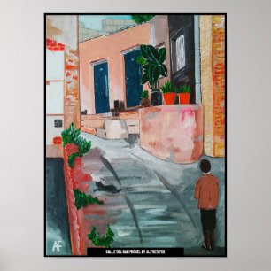 Affiche Calle Del San Miguel Peinture d'Alfred Fox