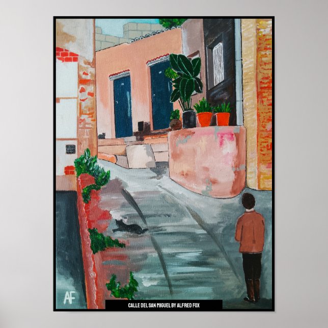 Affiche Calle Del San Miguel Peinture d'Alfred Fox (Devant)