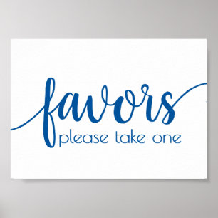 Affiche Calligraphie bleu classique Script Favoriser le