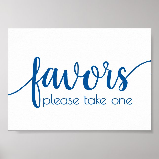 Affiche Calligraphie bleu classique | Script Favoriser le  (Devant)