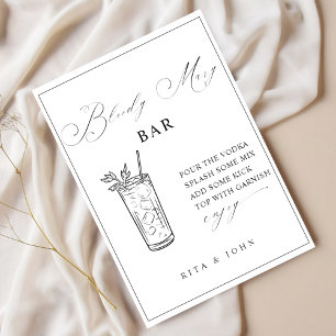 Affiche Calligraphie Bloody Mary Bar Mariage