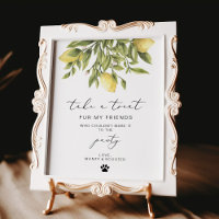 Calligraphie citron Chien traiter Signal Mariage