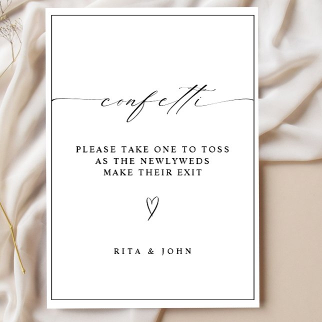 Affiche Calligraphie Confetti Envoi du signal Mariage (Créateur téléchargé)