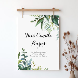 Affiche Calligraphie de verdure Ce panneau de bougie allum