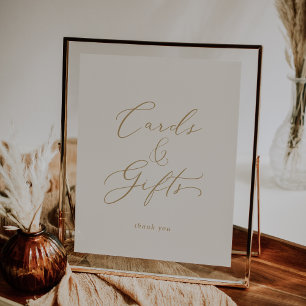 Affiche Calligraphie dorée délicate Cartes et cadeaux cr