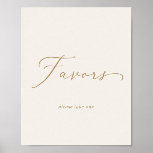 Affiche Calligraphie dorée délicate   Faveurs de mariage c