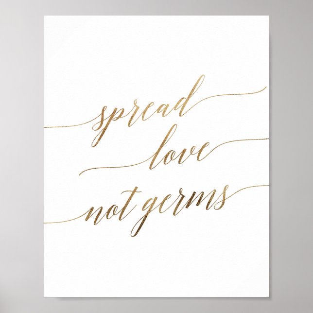 Affiche Calligraphie dorée élégante : propagez l'amour, pa (Devant)